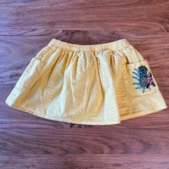 Genuine Kids From OshKosh Yellow Aloha Button-Front Cotton Skirt 3T - Picture 9 of 11